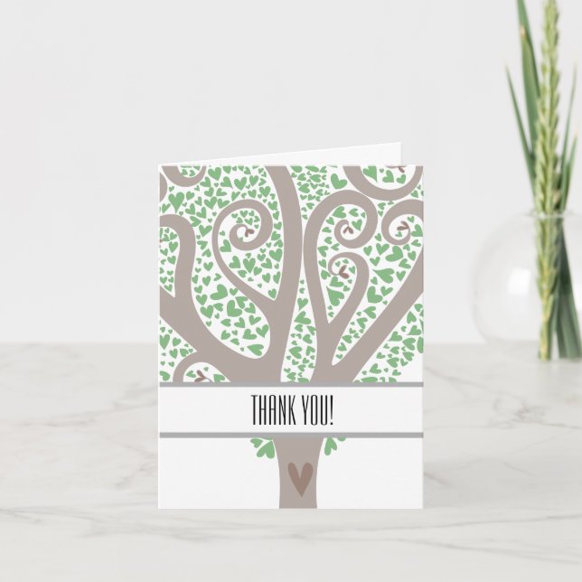 Tarjeta De Agradecimiento El árbol de los corazones gracias (Anverso)