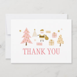 Tarjeta De Agradecimiento El árbol de Navidad de Santa Claus te presenta la