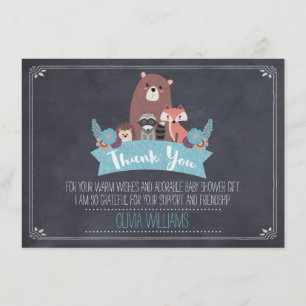 Tarjeta De Agradecimiento El arbolado de la pizarra de Baby Shower le