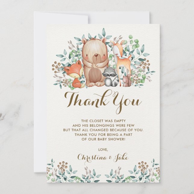 Tarjeta De Agradecimiento El arbolado le agradece cardar el cumpleaños de (Anverso)