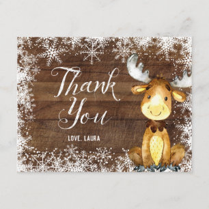 Tarjeta De Agradecimiento El arbolado rústico del invierno le agradece