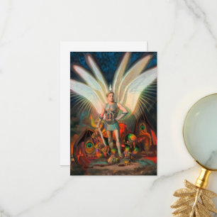 Tarjeta De Agradecimiento El Arcángel Michael derrota al dragón