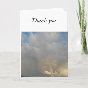 Tarjeta De Agradecimiento El arco iris en la nube le agradece cardar