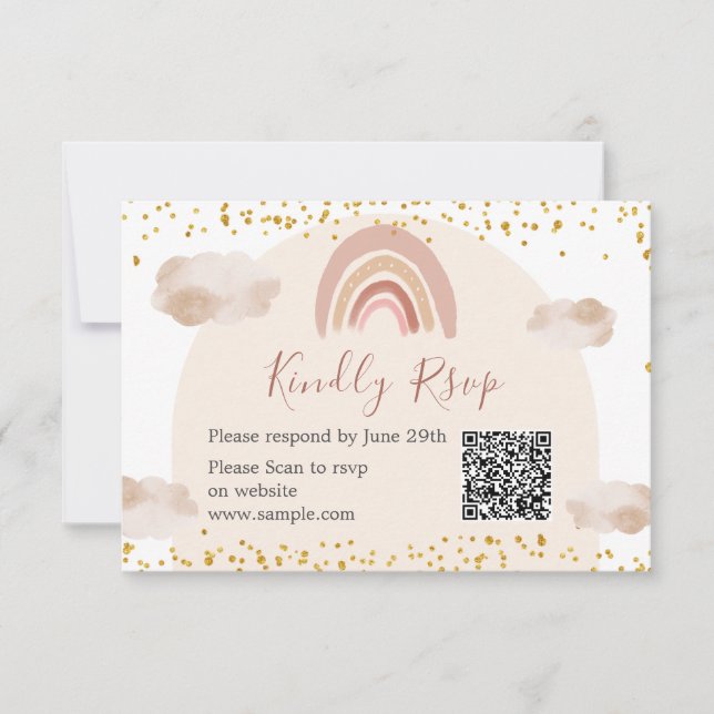 Tarjeta De Agradecimiento El arcoiris de Boho no es una maravillosa QR (Anverso)