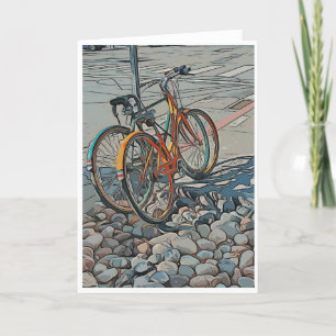 Tarjeta De Agradecimiento El arte de caminar - las bicicletas a la espera