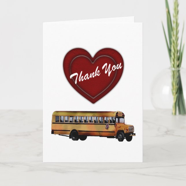 Tarjeta De Agradecimiento ¡El autobús escolar Conductor-Le agradece! (Anverso)