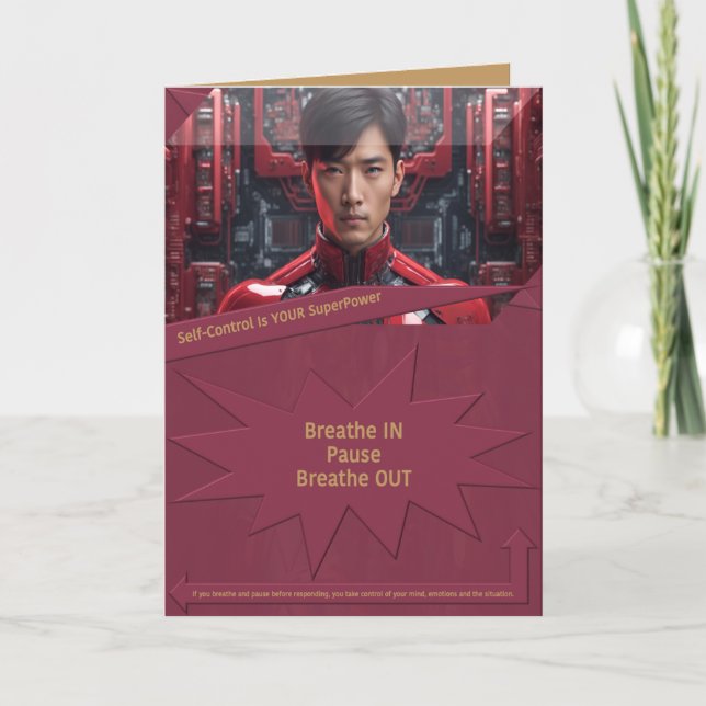Tarjeta De Agradecimiento El autocontrol es tu superpoder (Anverso)
