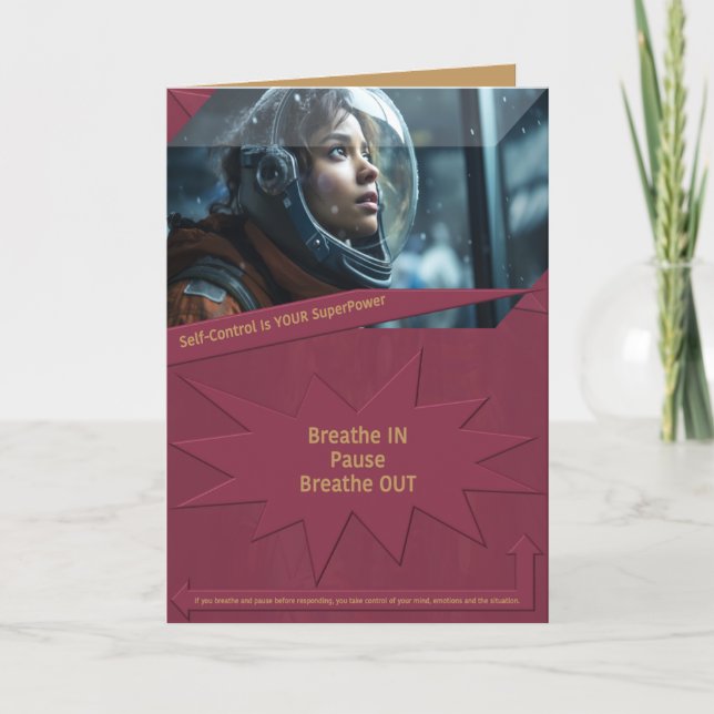Tarjeta De Agradecimiento El autocontrol es tu superpoder (Anverso)