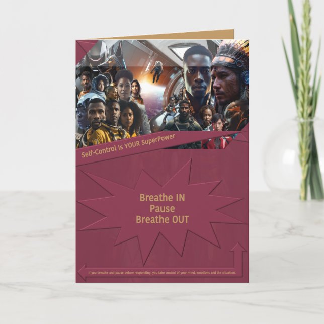 Tarjeta De Agradecimiento El autocontrol es tu superpoder (Anverso)