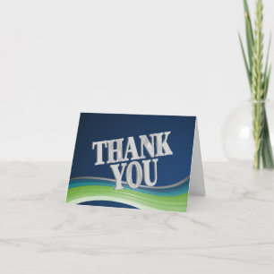 Tarjeta De Agradecimiento El azul de acero y la onda verde le agradecen