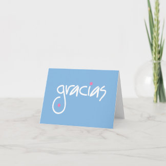 Tarjeta De Agradecimiento El azul de Gracias le agradece en cualquier lengua