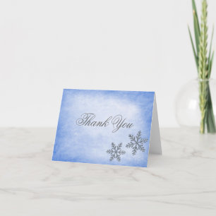 Tarjeta De Agradecimiento El azul de los copos de nieve de la chispa del