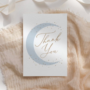 Tarjeta De Agradecimiento El azul sobre el Baby Shower de Moon Boy