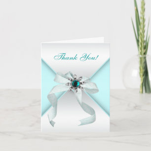 Tarjeta De Agradecimiento El azul verde azulado del arco blanco le agradece