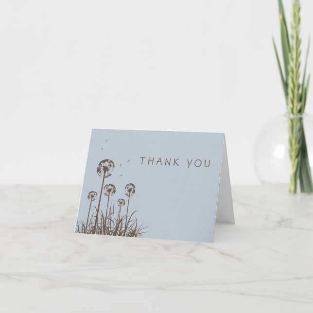 Tarjeta De Agradecimiento El azul y el diente de león polvorientos de Brown (Anverso)