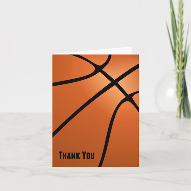 Tarjeta De Agradecimiento El baloncesto le agradece personalizable en blanco (Anverso)