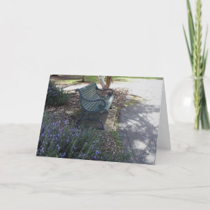 Tarjeta De Agradecimiento El banco vacío y el Rosemary Bush