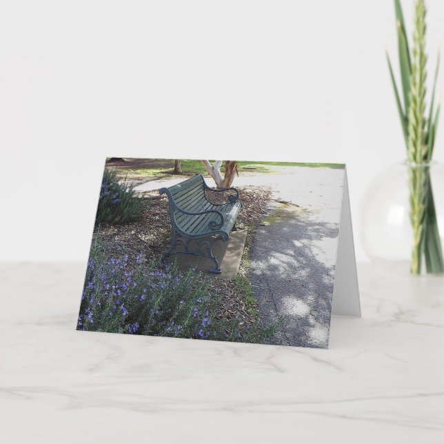 Tarjeta De Agradecimiento El banco vacío y el Rosemary Bush (Anverso)