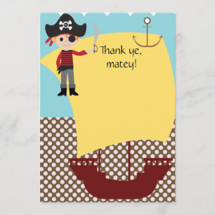 Tarjeta De Agradecimiento El barco pirata adaptable le agradece