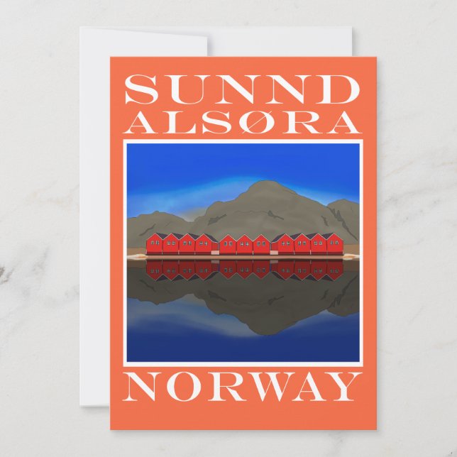 Tarjeta De Agradecimiento El Barco Rojo Casas Sunndalsøra Noruega (Anverso)