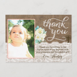 Tarjeta De Agradecimiento El bautismo del melocotón y de la marfil le