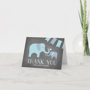 Tarjeta De Agradecimiento El bebé del elefante el   le agradece cardar el
