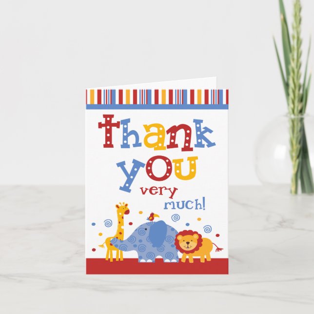 Tarjeta De Agradecimiento El bebé del safari le agradece (Anverso)
