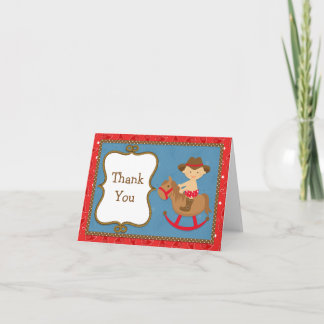 Tarjeta De Agradecimiento El bebé del vaquero le agradece cardar