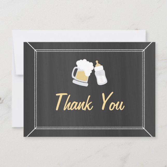 Tarjeta De Agradecimiento El "bebé está elaborando cerveza" le agradece (Anverso)