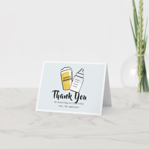 Tarjeta De Agradecimiento El bebé está preparando cerveza Botella de bebé Az