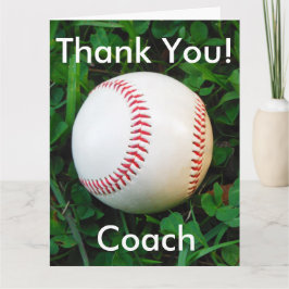 Tarjeta De Agradecimiento El béisbol blanco personalizado le agradece cardar