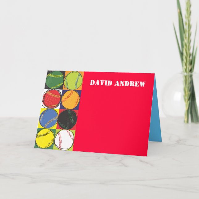 Tarjeta De Agradecimiento El béisbol retro temático le agradece cardar (Anverso)