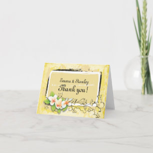 Tarjeta De Agradecimiento El blanco del amarillo de la hiedra del plumeria