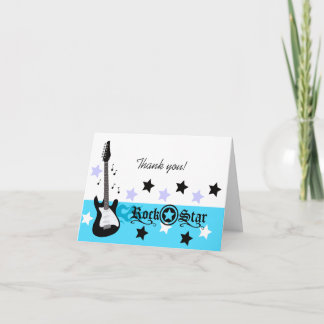 Tarjeta De Agradecimiento El *Blue* de la guitarra de la estrella del rock