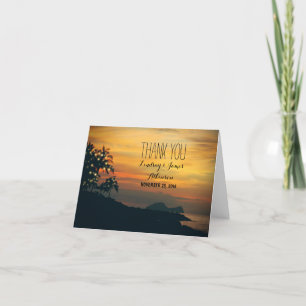 Tarjeta De Agradecimiento el boda de playa de la puesta del sol le agradece