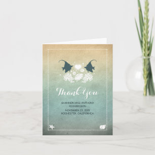 Tarjeta De Agradecimiento el boda de playa lindo casual le agradece las