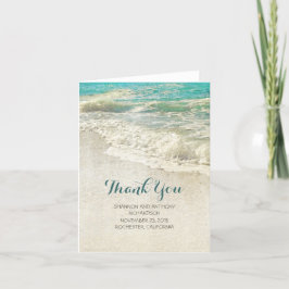 Tarjeta De Agradecimiento el boda de playa rústico del vintage le agradece