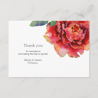 Tarjeta De Agradecimiento El boda elegante del peony le agradece cardar