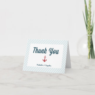Tarjeta De Agradecimiento El boda náutico le agradece cardar
