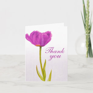Tarjeta De Agradecimiento El boda púrpura de la bella arte del tulipán le