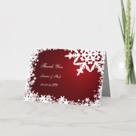Tarjeta De Agradecimiento el boda rojo del invierno le agradece