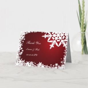 Tarjeta De Agradecimiento el boda rojo del invierno le agradece