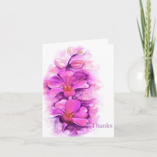 Tarjeta De Agradecimiento El boda rosado púrpura de la orquídea estilizada