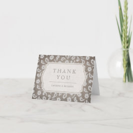 Tarjeta De Agradecimiento El boda rústico del país del cordón y de la