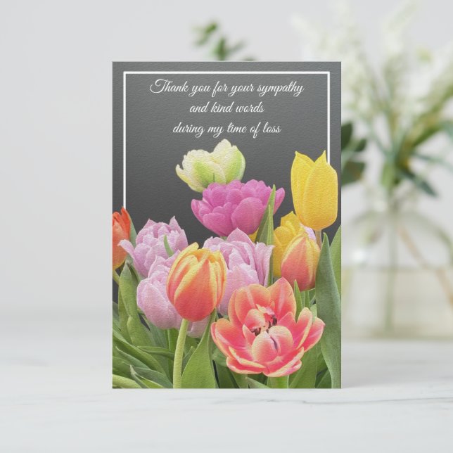 Tarjeta De Agradecimiento El Bouquet De Los Tulipanes (Anverso de pie)