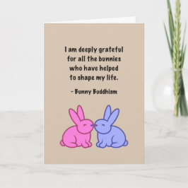 Tarjeta De Agradecimiento El Buddhism "conejitos agradecidos" del conejito