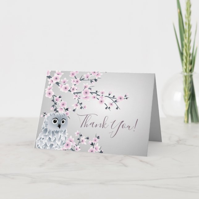 Tarjeta De Agradecimiento El búho lindo le agradece (Anverso)