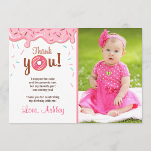 Tarjeta De Agradecimiento El buñuelo de la fiesta de cumpleaños del buñuelo