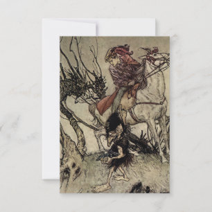 Tarjeta De Agradecimiento "El Caballero y el Gnome" por Arthur Rackham