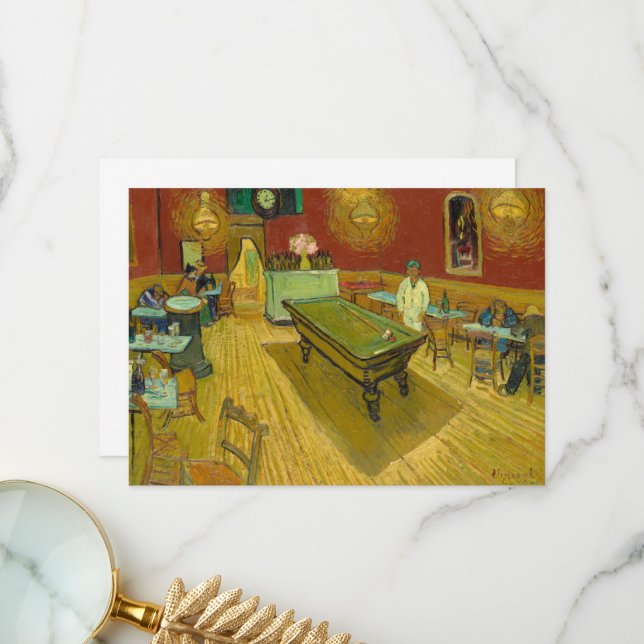Tarjeta De Agradecimiento El café nocturno de Vincent van Gogh (Anverso/Reverso In Situ)
